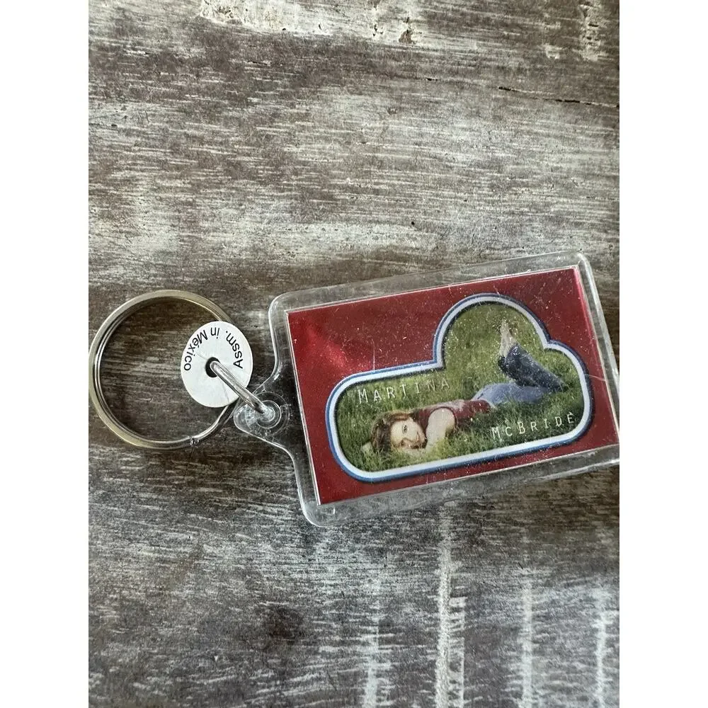 Vintage Keychain Martina McBride Key Ring Acrylic Fob Country Music Artist USA